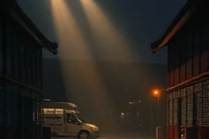末班渡轮：夜色中即将靠岸的渡轮与码头灯影